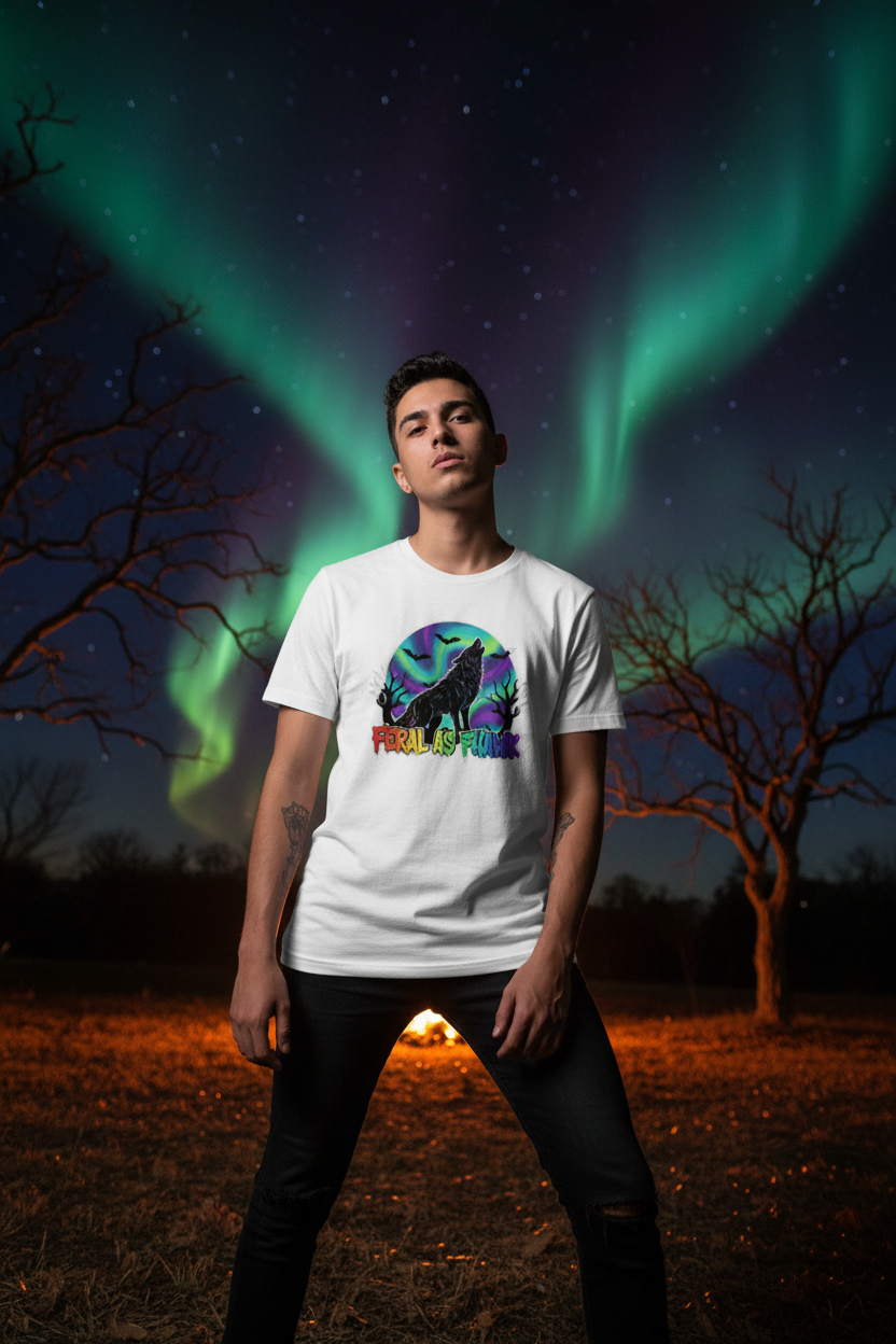Feral as Fhawk Halloween Wolf Classic Tee Lifestyle