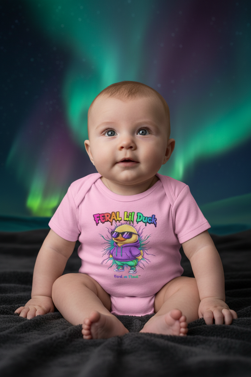 FERAL Lil Duck™ FERAL SPAWN Infant Bodysuit — Northern Lights Redo
