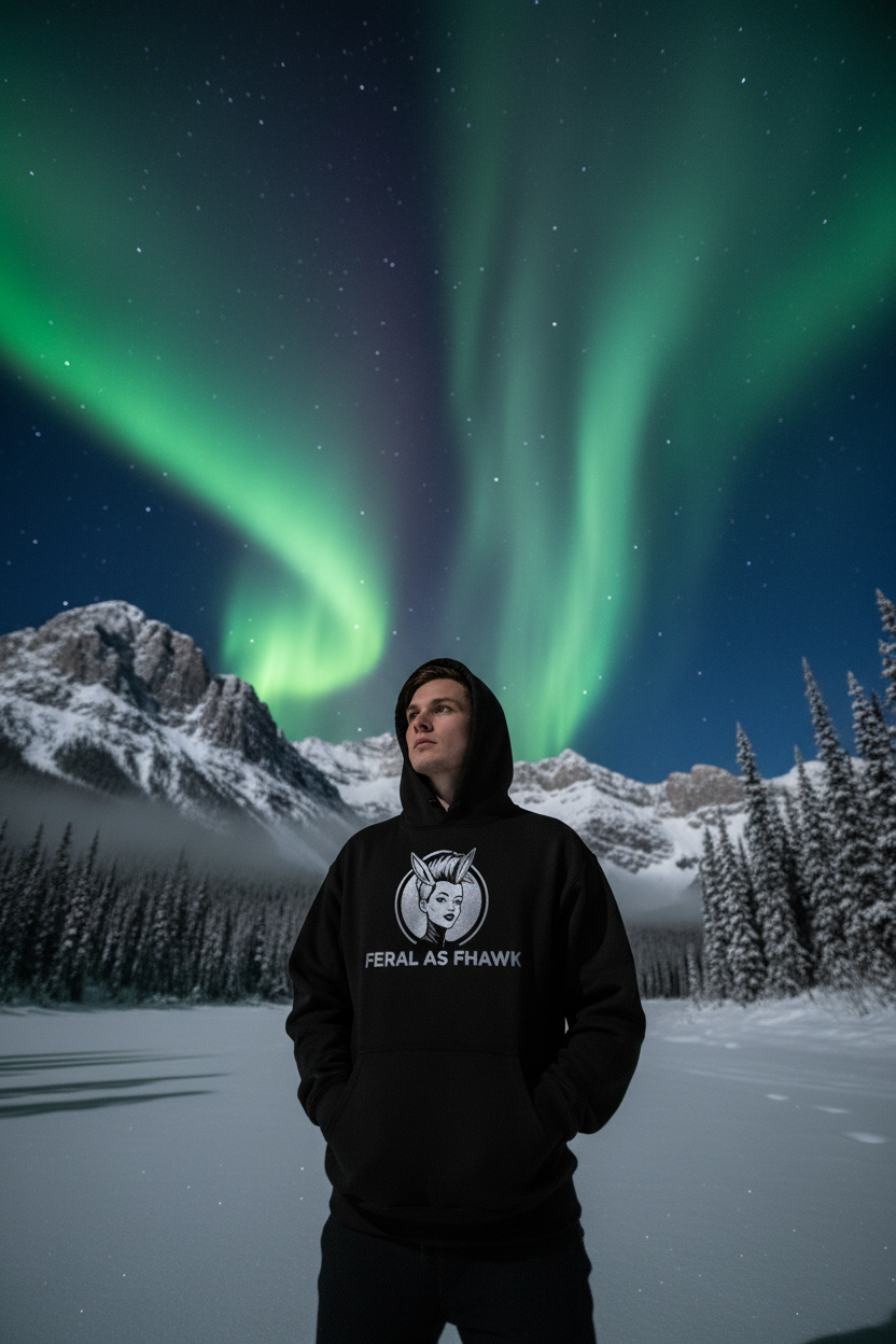 Heavyweight Hoodie – Silver Feral Logo