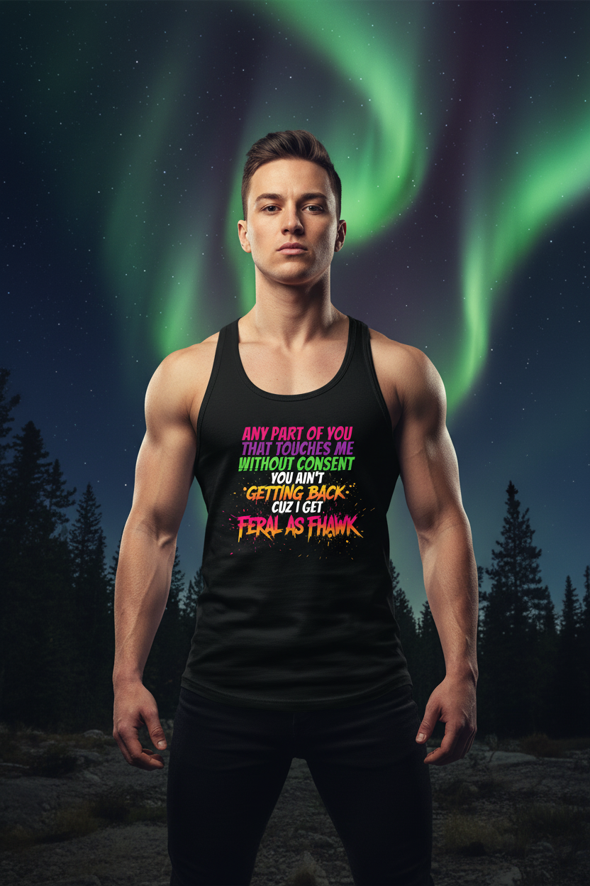 I Get Feral Consent Racerback Tank Lifestyle