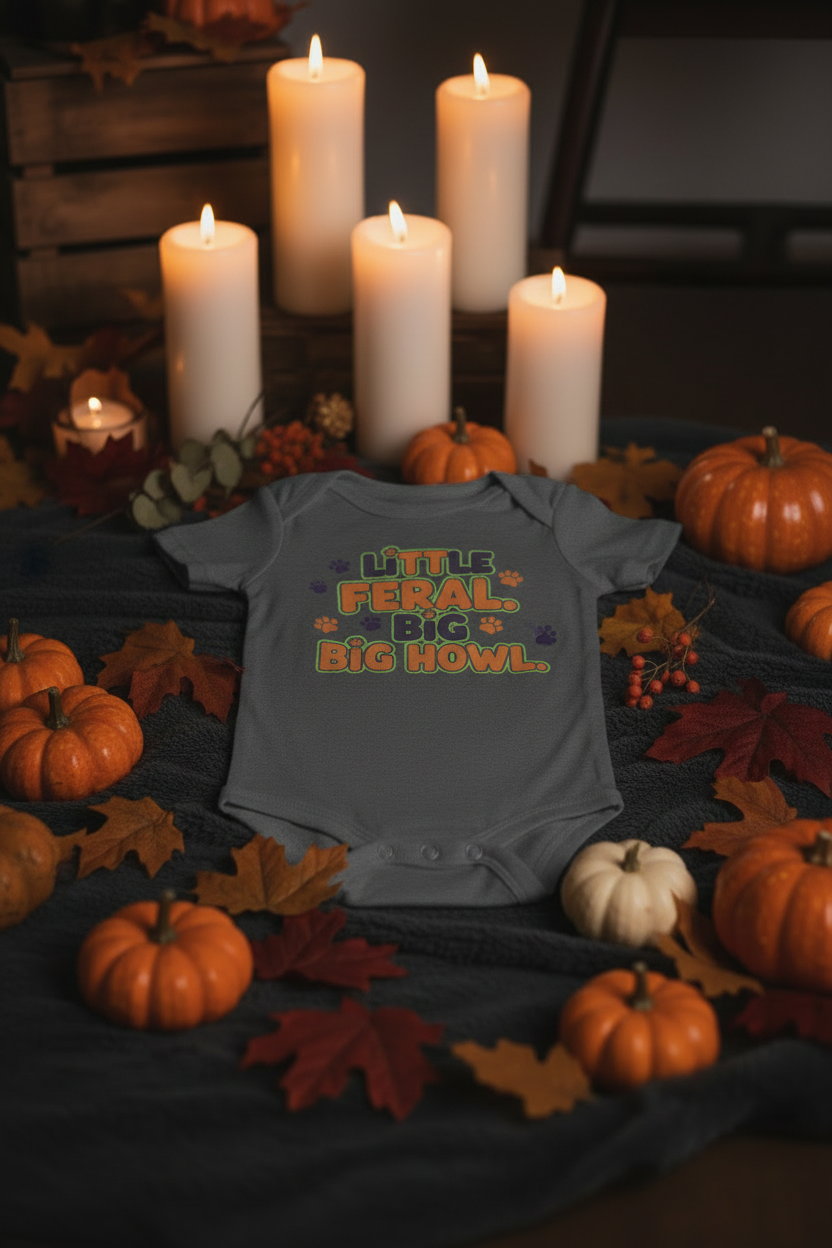 Little Feral. Big Howl. Halloween Flat Lay