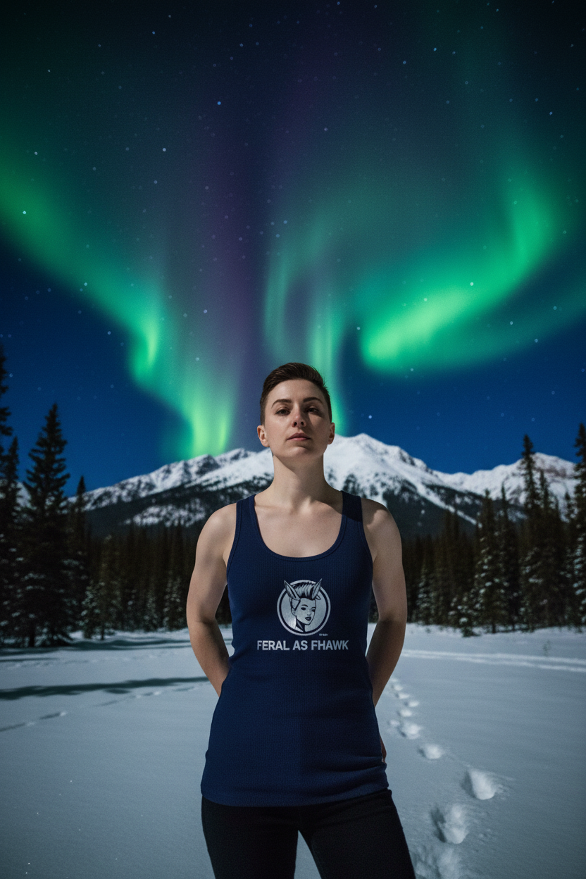 Micro-Rib Tank Top – Silver Feral Logo