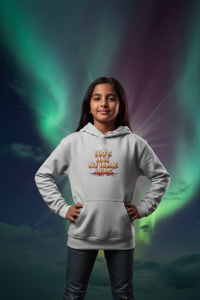 No Place for Hate FERAL YOUTH Hoodie — Northern Lights Redo