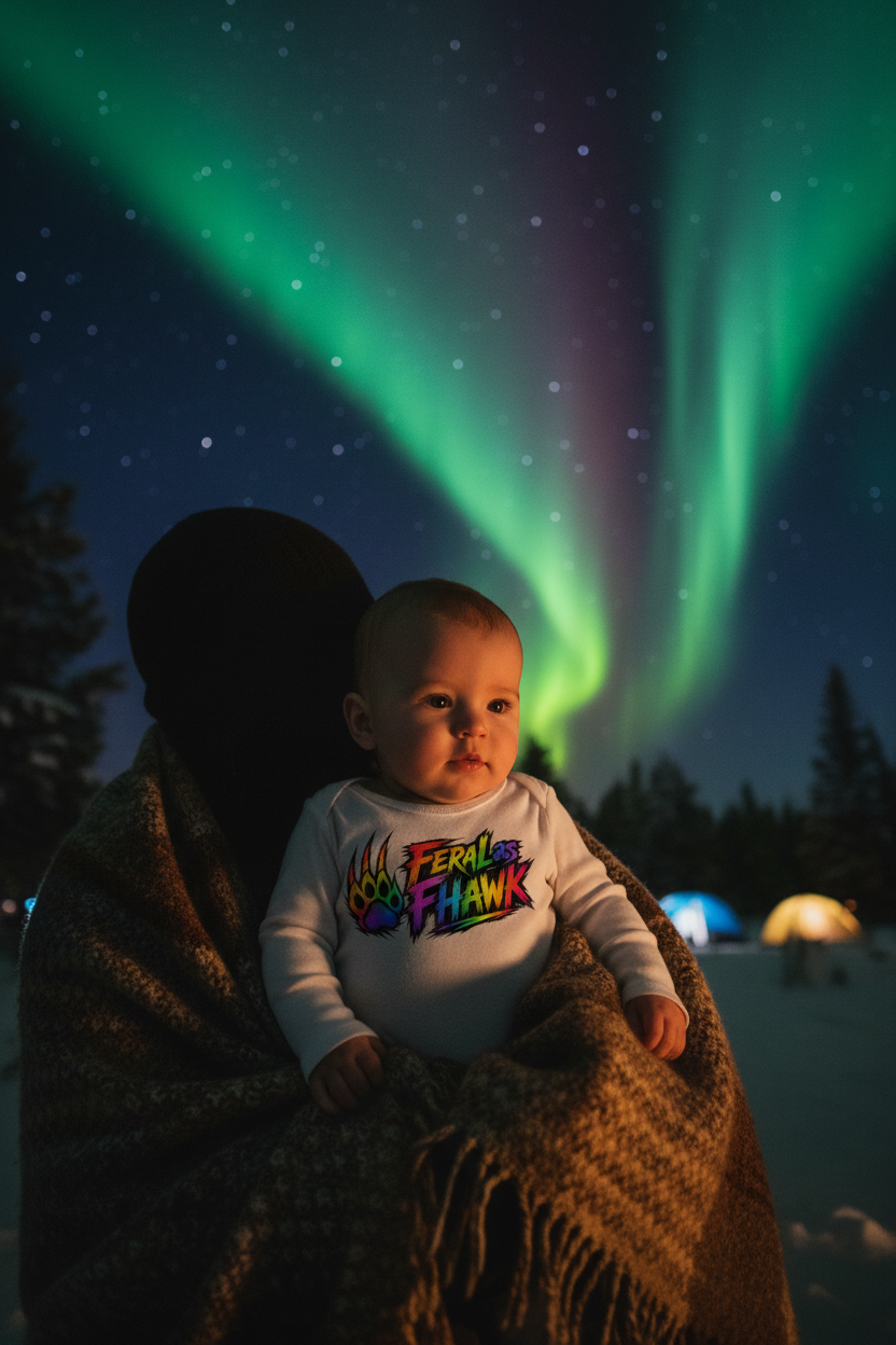 Organic Cotton Baby Bodysuit - Rainbow Logo
