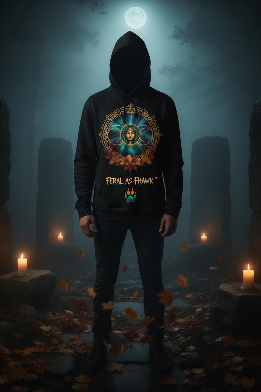Samhain Triple Moon Goddess Hoodie Lifestyle — Feral as Fhawk™